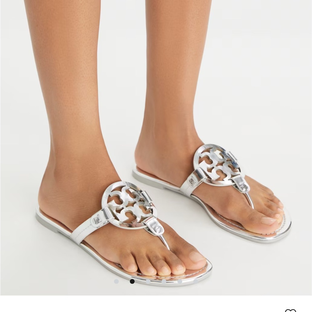 Tory Burch Silver Metallic Sandals